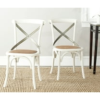 SAFAVIEH Eleanor X-Back Bistro Rustic Side Chair, Distressed Ivory, Set of 2