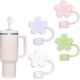 thumbnail image 1 of Paquete de 3 compatibles con vaso Stanley de 30 y 40 onzas, tapa de pajita de flores de 10 mm, lindas fundas de pajita de silicona, protectores de pajita, tapas de pajita de silicona suave de varias f, 1 of 4