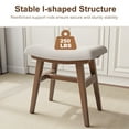 thumbnail image 5 of Solid Wood Small Vanity Stool with Saddle Cushion, Compact Vanity Chair, Makeup Stool with High-Rebound Sponge Seat, Walnut, 5 of 11
