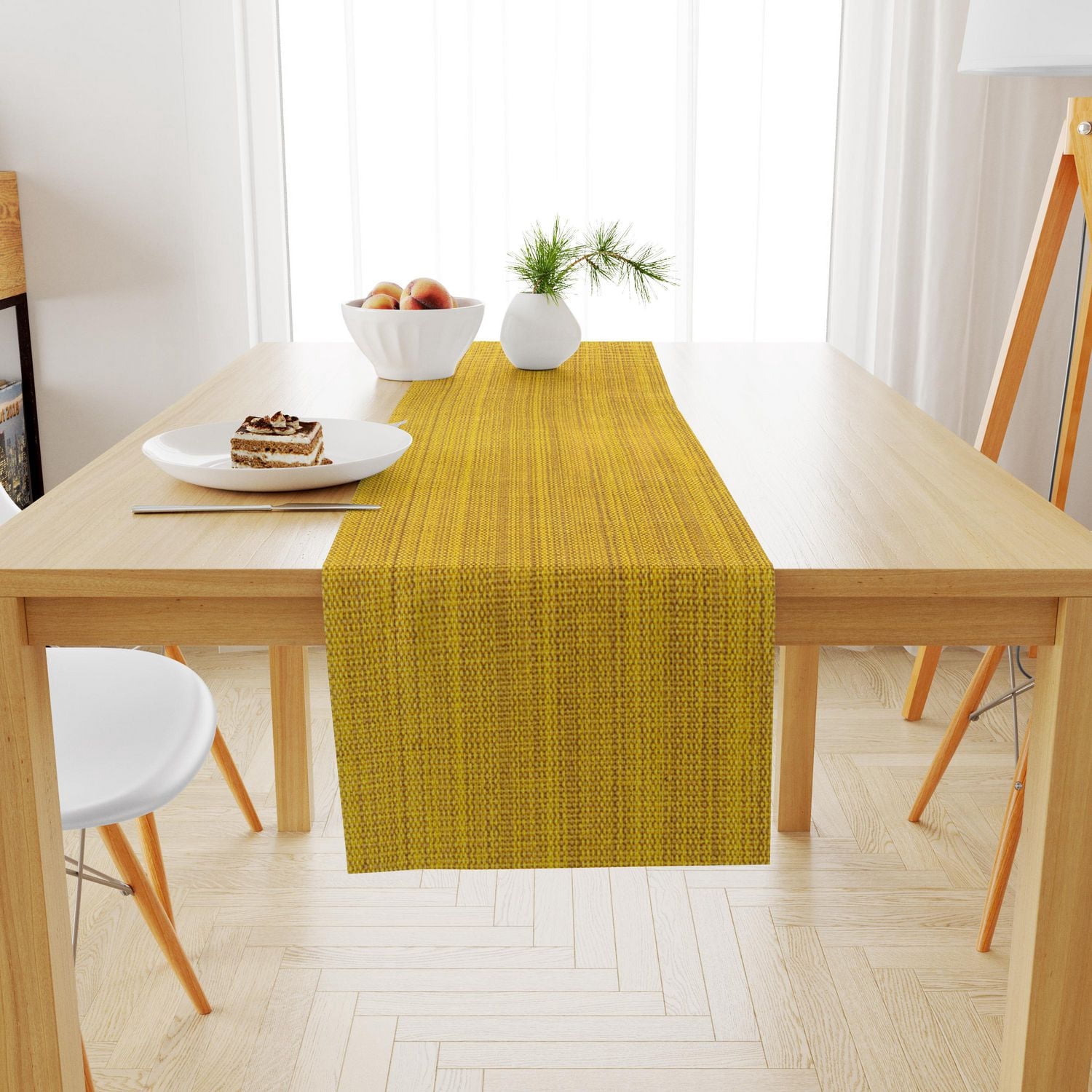 Fabstyles Casual Classic Cotton Table Runner, Washable Woven Runner for Dining, Kitchen, Coffee, and Patio