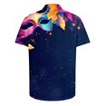 thumbnail image 4 of Camisas de Manga Larga para Hombres, Botón de Impresión Blusa de Cuello, Camisa de Poliéster de Moda Casual, 4 of 9
