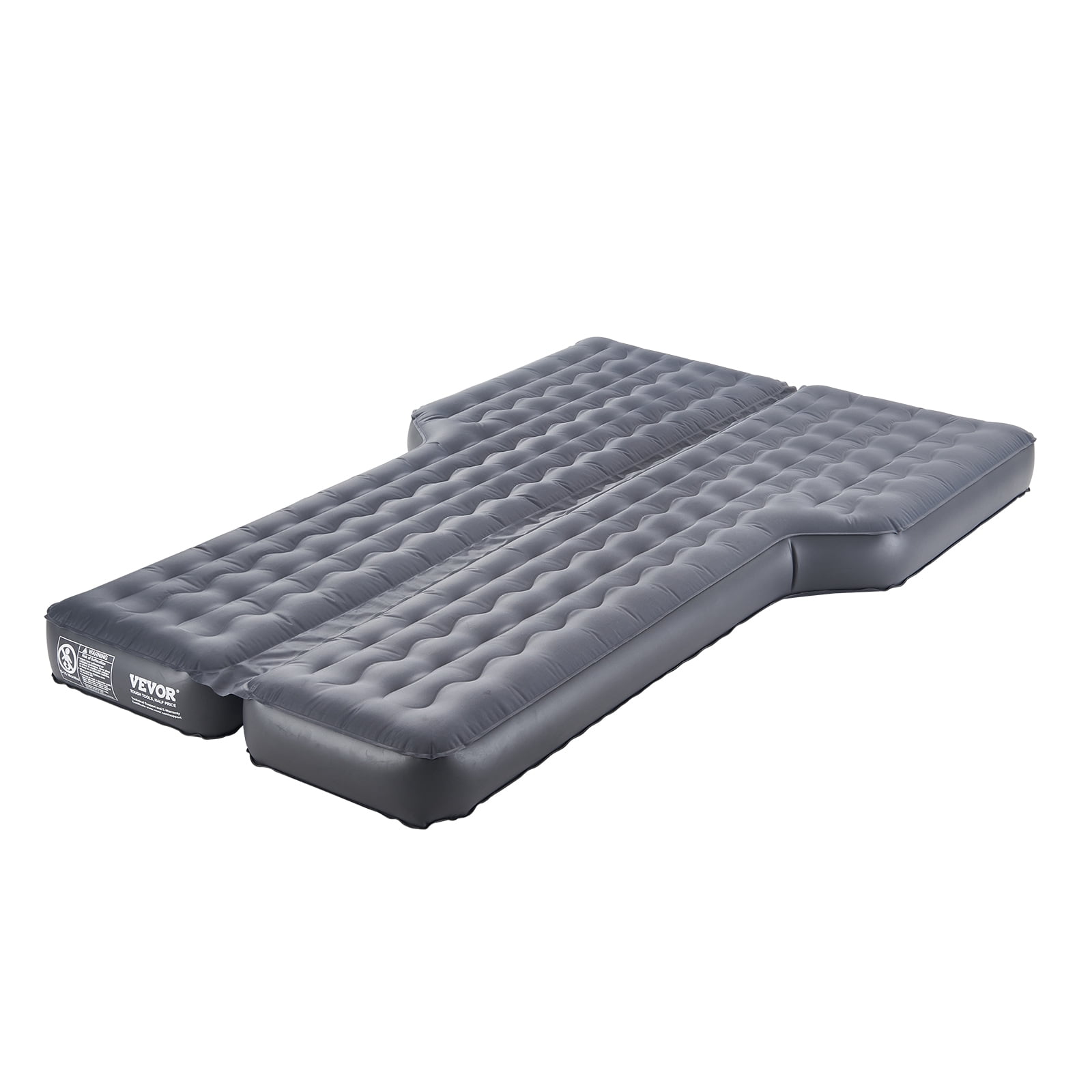 VEVOR Car Air Mattress, Inflatable Car Camping Mattress, Oxford Thickened Travel Beds, Comfortable and Durable Portable Sleeping Pad with Air Pump, Nozzle, Carry Bag, Fits Most SUV MPV Sedan, Gray