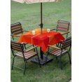 thumbnail image 5 of Square Outdoor Tablecloth with Umbrella Hole Red Orange Outside Table Cloth Waterproof Patio Table Cover Modern Abstract Ombre Geometric Aesthetic Zipper Tablecloths for Picnic Camping 54x54 Inch, 5 of 8