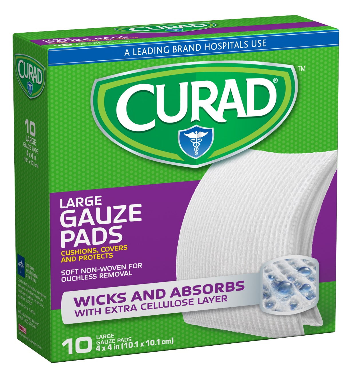Curad Large Gauze Pads 4" x 4" 10 ea (Pack of 6)