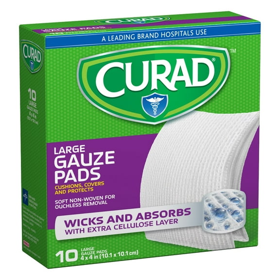 Curad Pro Gauze Pads, 4 x 4 inches - 10 Ea, 6 Pack