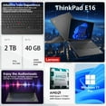 thumbnail image 4 of Lenovo ThinkPad E16 16" WUXGA Business Laptop, AMD Ryzen 5 7530U (Beat i7-1165G7), Up to 4.5GHz, 24GB RAM, 1TB PCIe SSD, Fingerprint, HDMI, RJ-45, Wi-Fi 6, Windows 11 Pro, Black, with 5ave Kit, 4 of 7