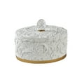 thumbnail image 1 of OK Lighting 8" H Alba Flora Decorative Box, White, 1 of 1