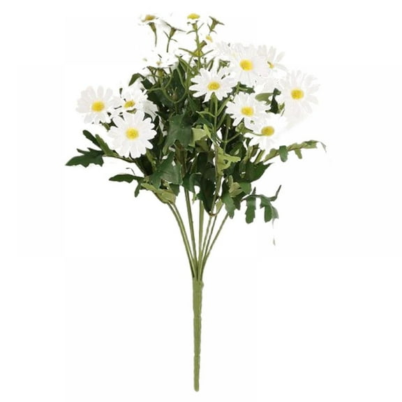 Left Wind Artificial Flowers 35cm “Artificial” Cloth White Daisies Wedding Bouquet