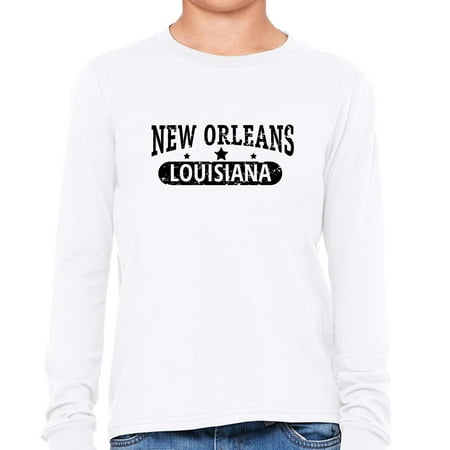Trendy New Orleans, Louisiana with Stars Boy's Long Sleeve (Best Cheap Po Boy New Orleans)