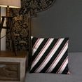 thumbnail image 4 of Vibrant Contrast 18"x18" Black White Red Stripe Accent Pillow, 4 of 8