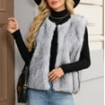 thumbnail image 6 of Faux Fur Vests for Women Warm Coat Jacket Winter Casual Solid Sleeveless Outerwear, 6 of 9