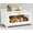 White, variant on Wood Bread Box for Kithcen Countertop, Rustic Breadox Storage Container for Homemade Bread, Small Compact Bread Keeper Holder Organizer with Window (Natural Bamboo)