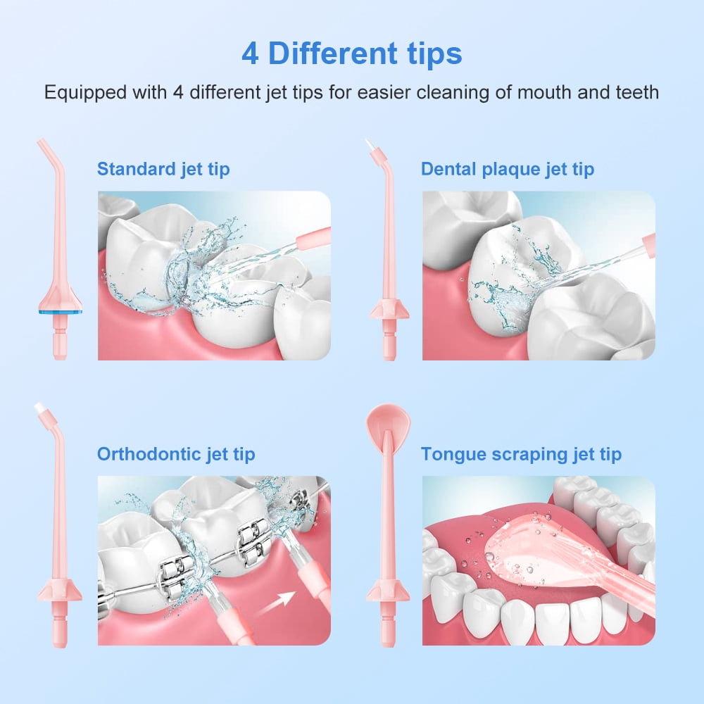 INSMART 300ML Cordless Water Flosser Dental Teeth Cleaner,DIY Mode USB Rechargeable Dental Oral Irrigator for Home and Travel, IPX7 Waterproof 4 Modes Irrigate for Oral Care