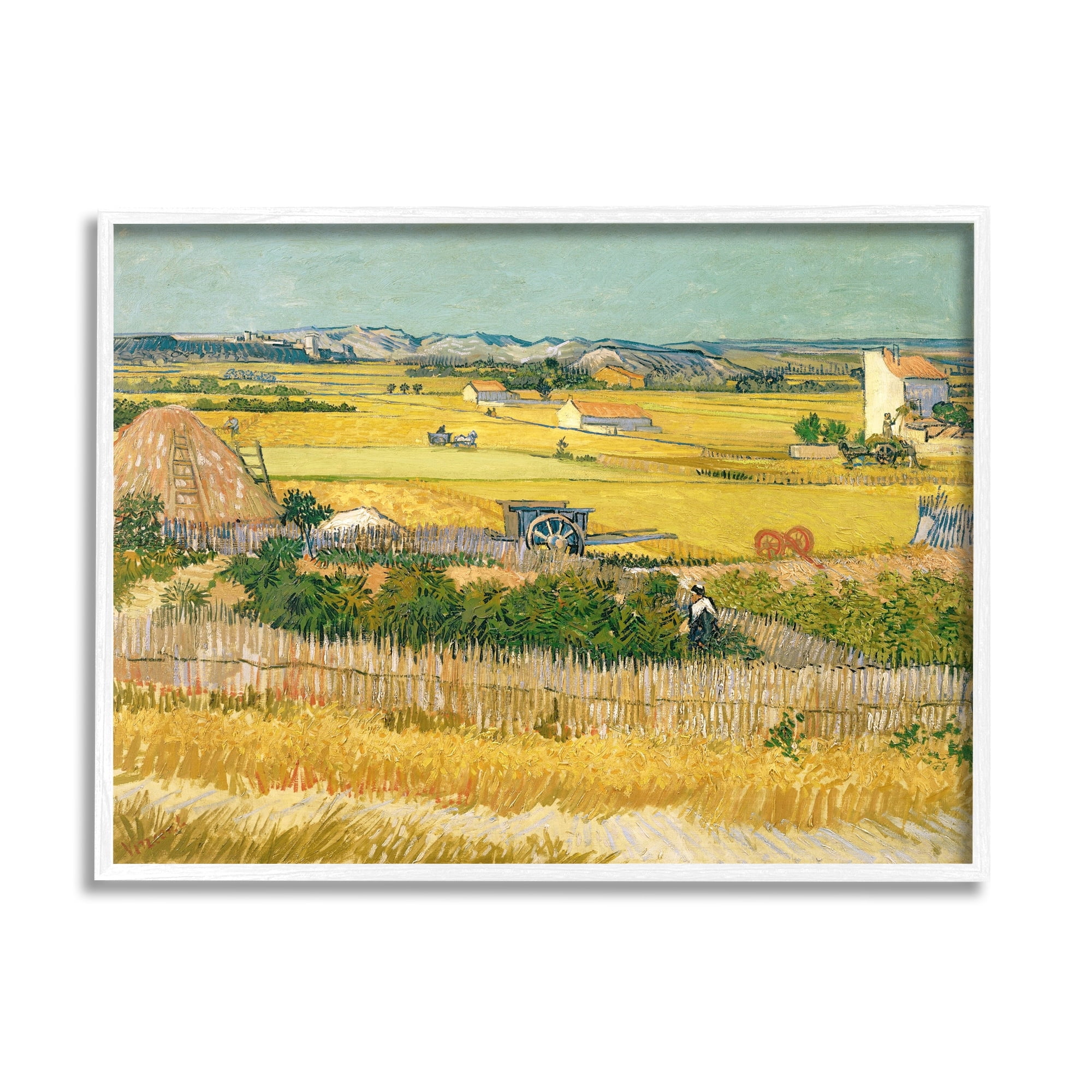 Stupell Industries The Harvest Vincent van Gogh Classic Painting Painting White Framed Art Print Wall Art, Design by one1000paintings