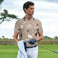thumbnail image 2 of Kdxio Chicken Print Men's Short Sleeve Polo Shirt,Midweight Men's Shirt, 2 of 5