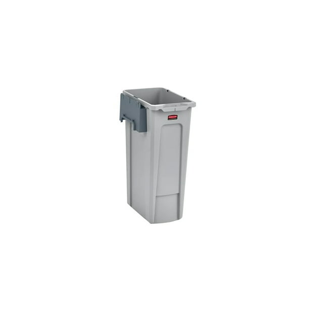 Estación Reciclaje Slim Jim Rubber Base,TapaYConector,1Categ Rubbermaid 2007913