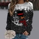 thumbnail image 2 of Sudadera con capucha de Manga larga Gibobby Cuello redondo Estampado de nieve navideños Negro L, 2 of 4
