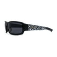 thumbnail image 4 of Locs Mens Skull Print Arm Wrap Gangster Sunglasses Black Grey Pattern, 4 of 4