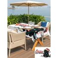 thumbnail image 4 of Outdoor Tablecloth with Umbrella Hole and Zipper, Merry Christmas Rectangle Table Cloth 60x84 Inch Waterproof Tablecloth, Xmas Hat Black Car Winter Holiday Picnic Table Cover for Patio Camping, 4 of 7
