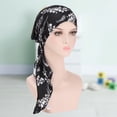thumbnail image 4 of Foulard Pré-Noué à Imprimé Floral pour Femmes avec Pompon, Bandeau Extensible, Accessoires pour Cheveux, 4 of 10