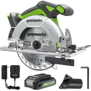 Greenworks 24V Brushless 6-1/2" Circular Saw Kit with 24V 2Ah Battery and Charger