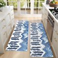thumbnail image 4 of Kitchen Rugs Sets Of 2,Blue Chevron Geometric Boho Pattern Anti Fatigue Kitchen Mat Rugs Non Slip Washable,Decorative Kitchen Floor Mats for Kitchen,Sink,Laundry,17"X47", 4 of 5