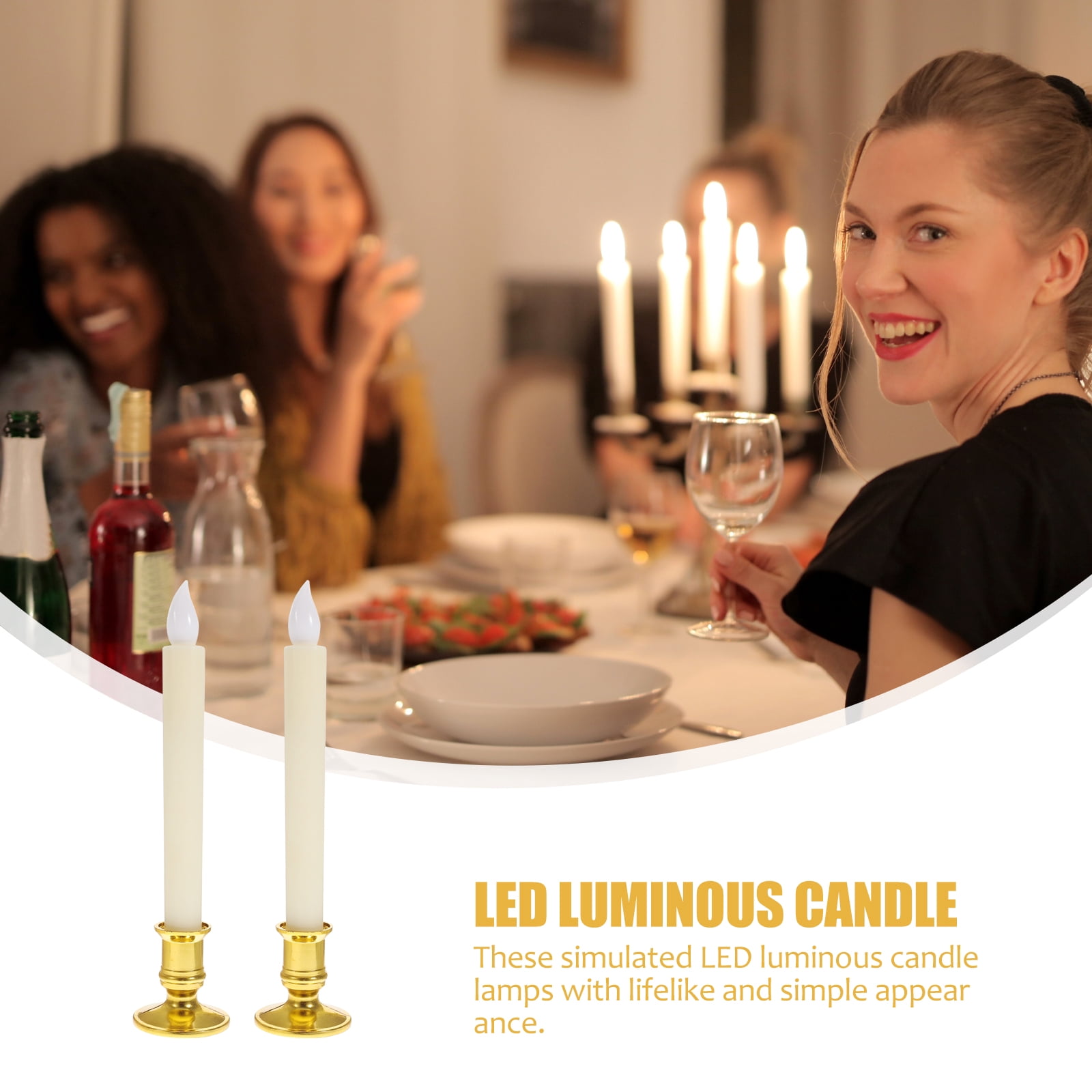 Askfic Candle Lamp 2Pcs LED Electric Window Candles USB Rechargeable for Decoration 10.04"X2.17"X2.17"