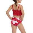 thumbnail image 7 of Kayannuo Cute Bikinis for Girls kids Swimsuits Girls Casual Cute Print Double Ruffle Split Swimsuit Beach Two-Piece Set (4-12Years Red), 7 of 7