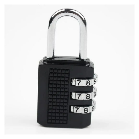 3 Digit Resettable Combination Padlock Luggage Case Padlock Box Black Lock Coded Lock School