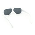 thumbnail image 4 of Double Bridge Flat Top Mafia Racer Rectangular Plastic Sunglasses White - Black, 4 of 4