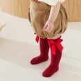 thumbnail image 4 of fatyb Toddler Baby Girls Knee High Socks Cotton Stockings with Bow Kids Dress School Uniform Long Socks, 4 of 5