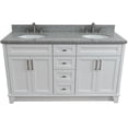 thumbnail image 6 of Bellaterra Home 400700-61D-WH-GYO 61 in. Double Oval Sink Vanity with Granite Top, White & Gray, 6 of 16