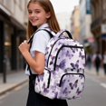 thumbnail image 3 of Yspwyqan Backpack for Girls Kids, Purple Butterfly 600D Polyester School Bag with Padded Straps, Fits 15.6 Laptop, Multi-Pocket Bookbag for Middle High School, 3 of 7