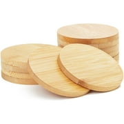 Juvale Round Bamboo Coasters Set for Drinks (12 Pack)