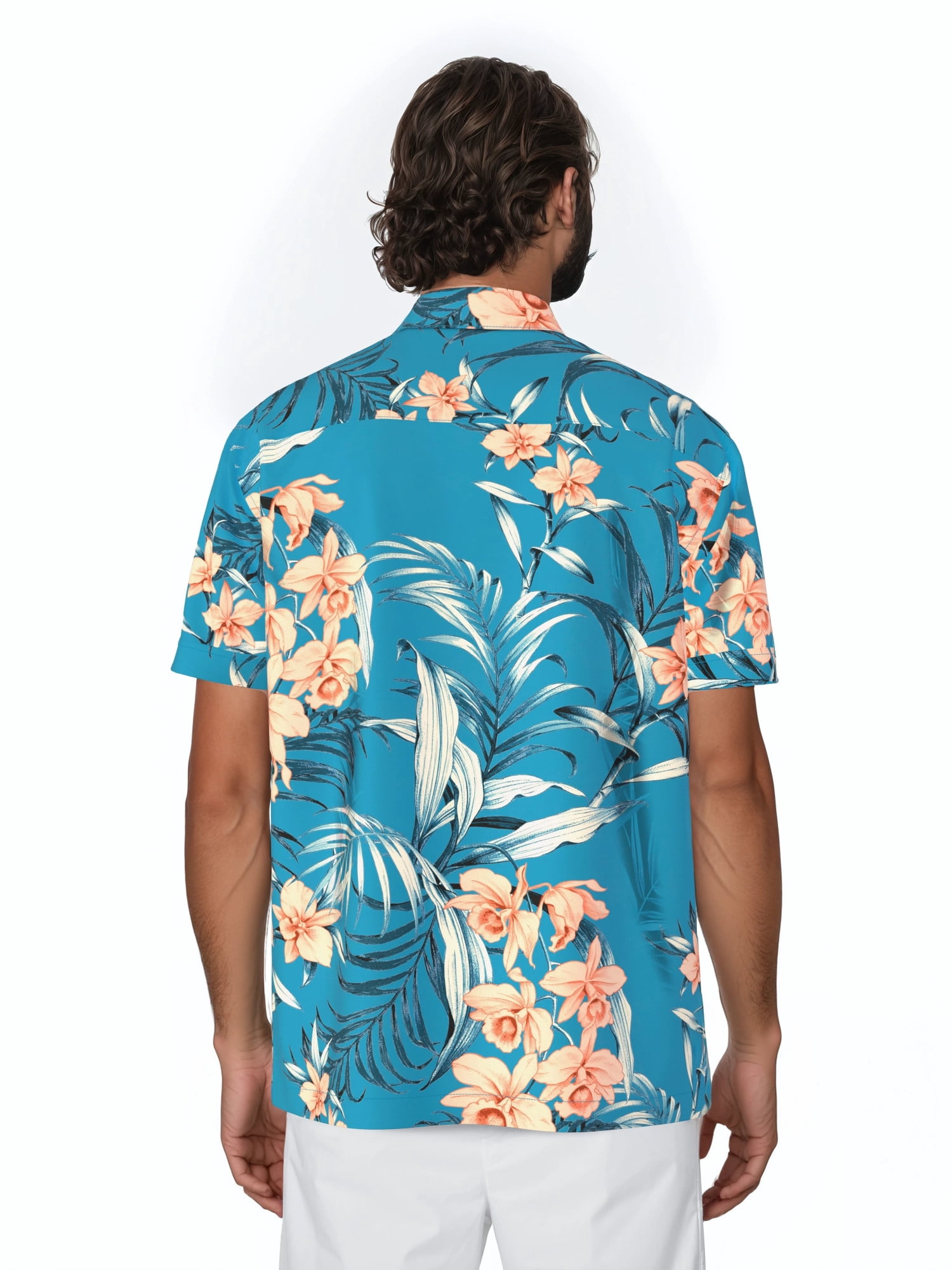 Havanera Men's and Big Men's Floral Short Sleeve Printed Button-Down Shirt with Texture, Sizes S-5XL