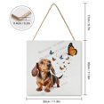 thumbnail image 2 of Dachshund Dog Funny Hanging Sign Farmhouse Wooden Christmas Decoration Xmas Holiday Decor with Hanging Rope for Christmas Home Window Wall Decoration 12x12 inches, 2 of 8