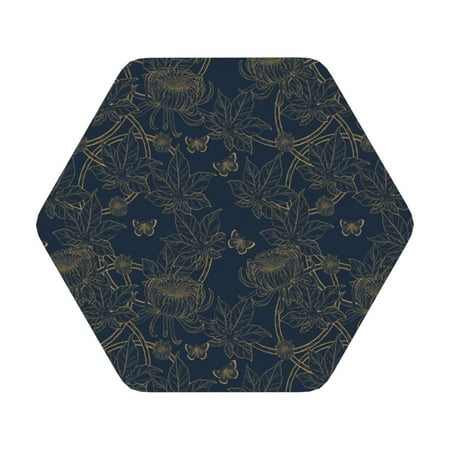 

Matuu Vintage Chrysanthemum for Cup Coasters Set of 6 Leather Coasters Desk Coasters for Office Measures 4” x 4” Hexagon