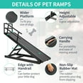 thumbnail image 2 of Slsy Dog Ramp with Upgrade Rubber Mat, 5 Level Adjustable 17.7'' to 31.4'' Folding Pet Ramp for High Bed, Great for Small & Old Dogs & Cat, Supports up to 200 lbs, 62.9" Long, 2 of 9