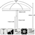thumbnail image 4 of 7 Foot Heavy Duty HIGH Wind Beach Umbrella with sand anchor & Tilt pole Sun Shelter, UV 50+ Protection Outdoor Sunshade Umbrella with Carry Bag for Patio Garden Beach Pool Backyard Blue, 4 of 6