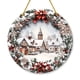 thumbnail image 1 of Ofertas de decoraciones navideñas 2024, letrero de madera circular con paisaje nevado de casa de madera para colgar en la pared, decoración navideña, colgante para puerta al aire libre, 1 of 6