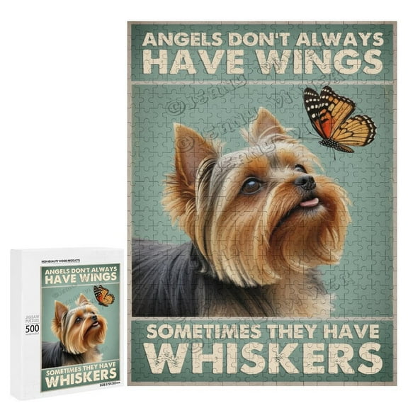 500 Piece Jigsaw Puzzle for Adults - Wood Puzzles - Yorkshire Terrier Dog Theme - Engaging Activity for All Ages