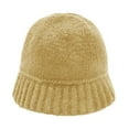 thumbnail image 1 of Autumn/Winter Solid Color Warm Ear Big Head Waist Water Bucket Knitted Woolen Hat, 1 of 2