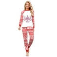 thumbnail image 3 of Family Christmas Pajamas Matching Sets – Red & White Long Sleeve Tops and Pants with 3 Christmas Tree Print, Festive Holiday Xmas PJs Sleepwear for Family, Couples, Men, Women, Adults, 3 of 5