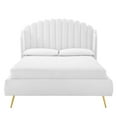 thumbnail image 3 of Modway Lana Queen Performance Velvet Wingback Platform Bed in White, 3 of 11
