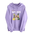 thumbnail image 2 of Nmnitkp Hoodies for Women Easter print Oversized Sweatshirt Graphic Hoodies Casual Long Sleeve Loose Pullover Tops with Kangaroo Pocket Purple,L, 2 of 4