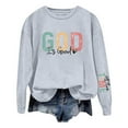 thumbnail image 3 of Women's Sweatshirts 2025 God Is Good Christian Sweatshirt Long Sleeve Crewneck Casual Pullover Sweatshirt for Women, 3 of 6