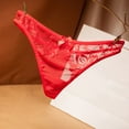 thumbnail image 2 of Elainilye Fashion Women's Underwear Sexy Lace See-Through Breathable Thongs Briefs Panties Lingerie Underwear,Red, 2 of 4