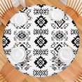 thumbnail image 2 of Black Geometric Triangle Diamond Pattern Round Fitted Tablecloth with Elastic Edge,Dining Table Cover Waterproof,Outdoor Round Tablecloth for Camping,Dining,Indoor and Outdoor, 2 of 7