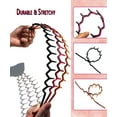 thumbnail image 3 of 3 Set Zig Zag Plastic Sharks Tooth Hair Comb Headband Hoop for Women Men, 90s Zigzag Headband Hair Accessories (Black, Amber, Claret), 3 of 7