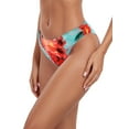 thumbnail image 2 of Ocean Blues Women's High Leg Bikini Bottom Mid Rise Swim Bottom Cheeky Floral Print Bathing Suit Bottom, Size S, 2 of 7